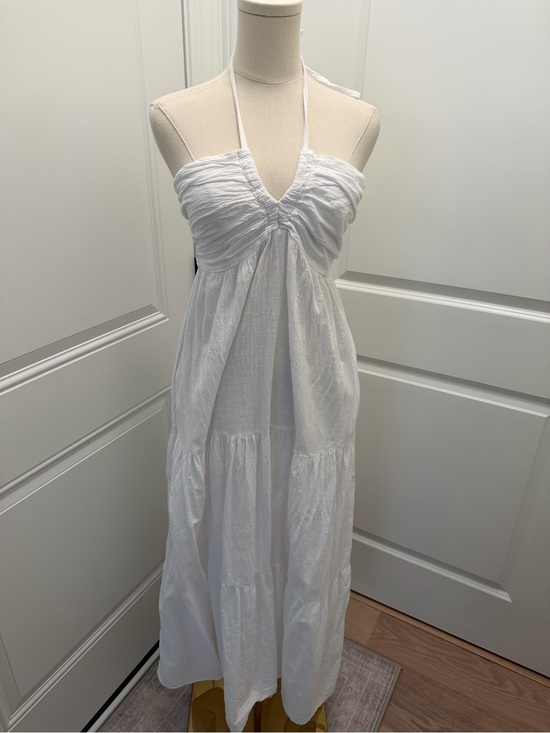Blanco By Nature Dresses & Skirts - Strapless White Halter Maxi Dress - Elegant Summer Staple